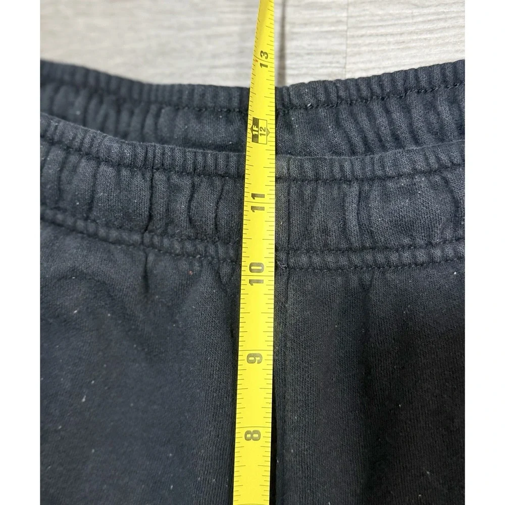 The North Face Fleece Shorts Men's Large Black Sweat Elastic Waist Logo Pockets